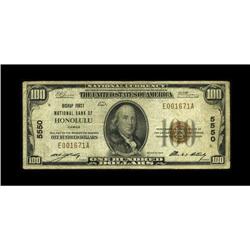 Honolulu, HI - $100 1929 Ty. 1 Bishop First NB Ch. # 55 