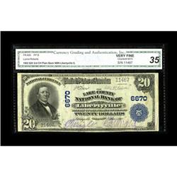 Libertyville, IL - $20 1902 Plain Back Fr. 650 The Lake 