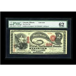 Lincoln, IL - $2 Original Fr. 389 The First NB Ch. # 21 