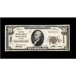 Westville, IL - $10 1929 Ty. 1 The First NB Ch. # 7500T 
