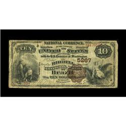 Brazil, IN - $10 1882 Brown Back Fr. 490 The Riddell NB 