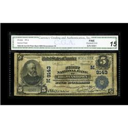 Brownstown, IN - $5 1902 Plain Back Fr. 600 The First N 