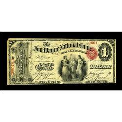 Fort Wayne, IN - $1 Original Fr. 380 The Fort Wayne NB 