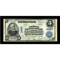 Franklin, IN - $5 1902 Plain Back Fr. 600 The Citizens 
