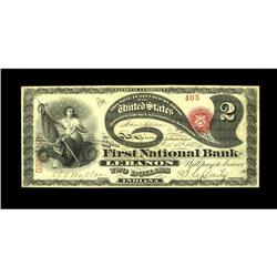 Lebanon, IN - $2 Original Fr. 389 The First NB Ch. # 20 