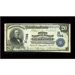 Martinsville, IN - $20 1902 Date Back Fr. 642 The First 
