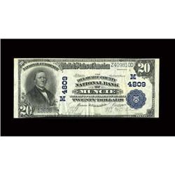 Muncie, IN - $20 1902 Plain Back Fr. 654 The Delaware C 