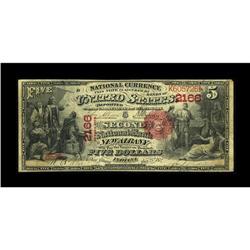 New Albany, IN - $5 1875 Fr. 402 The Second NB Ch. # 21 