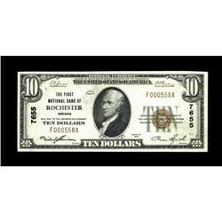Rochester, IN - $10 1929 Ty. 1 The First NB Ch. # 7655W 