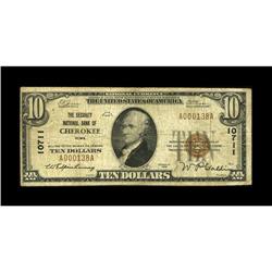 Cherokee, IA - $10 1929 Ty. 1 The Security NB Ch. # 107 