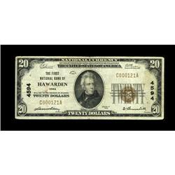 Hawarden, IA - $20 1929 Ty. 1 The First NB Ch. # 4594An 