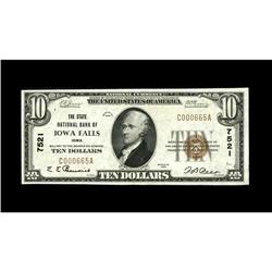 Iowa Falls, IA - $10 1929 Ty. 1 The State NB Ch. # 7521 