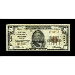 Emporia, KS - $50 1929 Ty. 1 The Citizens NB Ch. # 5498 
