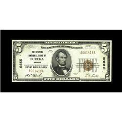 Eureka, KS - $5 1929 Ty. 1 The Citizens NB Ch. # 5655Th 