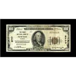 Newton, KS - $100 1929 Ty. 1 The First NB Ch. # 2777Thi 