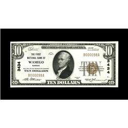 Wamego, KS - $10 1929 Ty. 1 The First NB Ch. # 3434From 