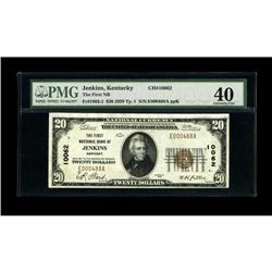 Jenkins, KY - $20 1929 Ty. 1 The Jenkins NB Ch. # 10062 