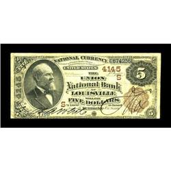 Louisville, KY - $5 1882 Brown Back Fr. 471 The Union N 