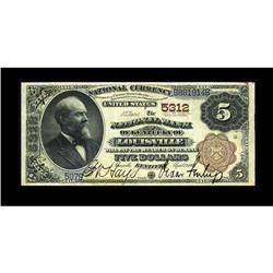 Louisville, KY - $5 1882 Brown Back Fr. 477 The NB of K 