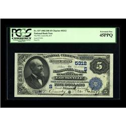 Louisville, KY - $5 1882 Date Back Fr. 537 The NB of Ke 