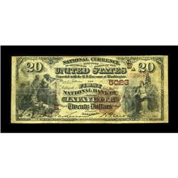 Lafayette, LA - $20 1882 Brown Back Fr. 501 The First N 