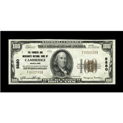 Cambridge, MD - $100 1929 Ty. 1 The Farmers & Merchants 