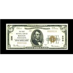Boston, MA - $5 1929 Ty. 1 The First NB Ch. # 200Notes 