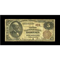 Boston, MA - $5 1882 Brown Back Fr. 466 The Third NB 