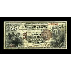 Boston, MA - $50 1882 Brown Back Fr. 508 The Eliot NB C 