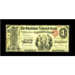 Boston, MA - $1 Original Fr. 380 The Shawmut NB Ch. # 5 