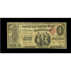 Boston, MA - $1 Original Fr. 380 The Faneuil Hall NB Ch 