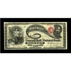 Boston, MA - $2 Original Fr. 387 The Faneuil Hall NB Ch 