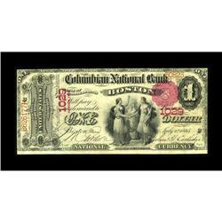 Boston, MA - $1 1875 Fr. 383 The Columbian NB Ch. # 102 