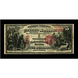 Boston, MA - $5 1875 Fr. 407 The Winthrop NB Ch. # 2304 