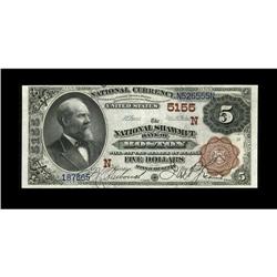 Boston, MA - $5 1882 Brown Back Fr. 477 The National Sh 