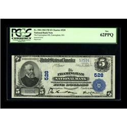 Framingham, MA - $5 1902 Plain Back Fr. 598 The Framing 