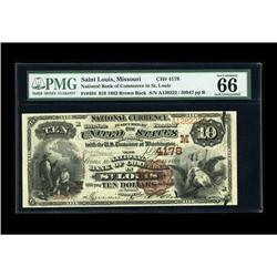 Saint Louis, MO - $10 1882 Brown Back Fr. 484 The NB of 