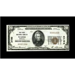 Wahoo, NE - $20 1929 Ty. 1 The First NB Ch. # 2780This 