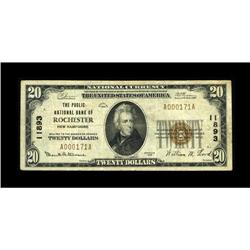 Rochester, NH - $20 1929 Ty. 1 The Public NB Ch. # 1189 
