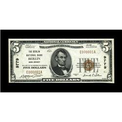 Berlin, NJ - $5 1929 Ty. 1 The Berlin NB Ch. # 9779An a 