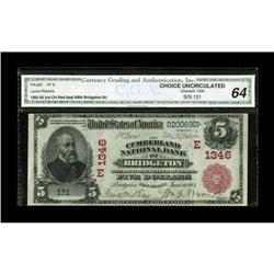 Bridgeton, NJ - $5 1902 Red Seal Fr. 587 The Cumberland 