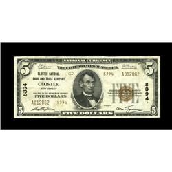 Closter, NJ - $5 1929 Ty. 2 The Closter NB & TC Ch. # 8 