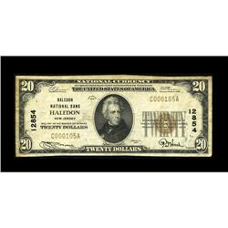 Haledon, NJ - $20 1929 Ty. 1 The Haledon NB Ch. # 12854 