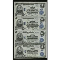 Jersey City, NJ - $5-$5-$5-$5 1902 Plain Back Fr. 598 T 