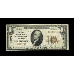 Lakehurst, NJ - $10 1929 Ty. 1 The First NB Ch. # 12571 