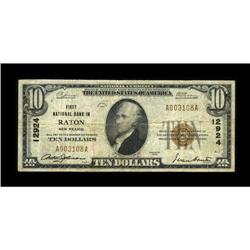 Raton, NM - $10 1929 Ty. 1 First NB Ch. # 12924Chartere 