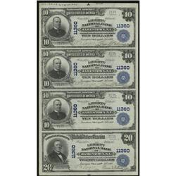 Jamestown, NY - $10-$10-$10-$20 1902 Plain Back Fr. 632 