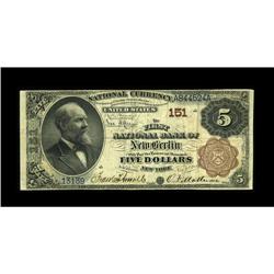 New Berlin, NY - $5 1882 Brown Back Fr. 466 The First N 