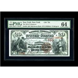 New York, NY - $20 1882 Brown Back Fr. 494 The NB of Co 