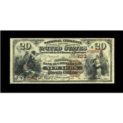 New York, NY - $20 1882 Brown Back Fr. 494 The NB of Co 